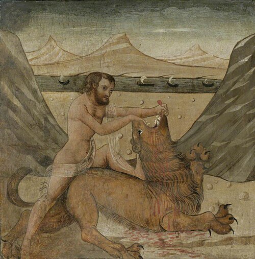 Hercules slaying the Nemean Lion (The First Labour of Hercules), 1450, 