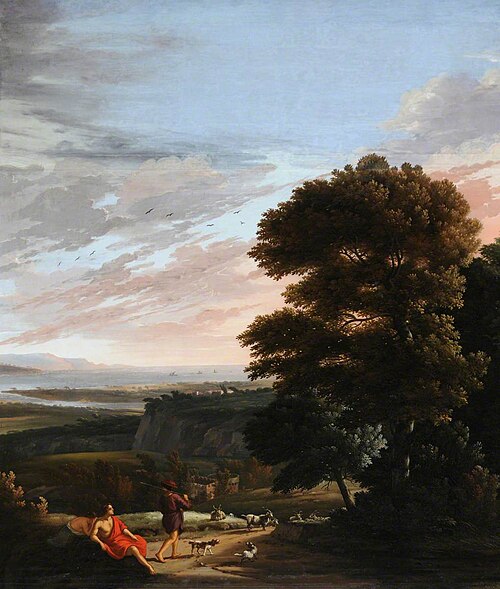 Figures and Goatherd on a Path with the Sea behind, 1750, 