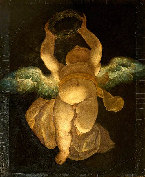 Cupid carrying a Laurel Wreath, 1600, 