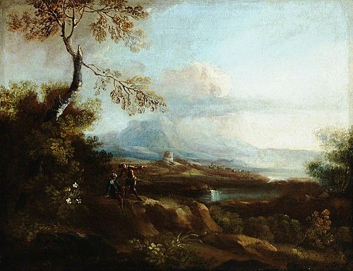 Mountainous Italianate Landscape with Figures, 1649, 
