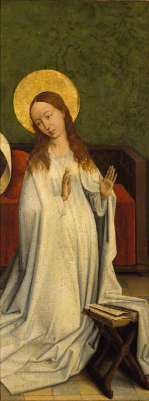 The Virgin Annunciate (wing of an altarpeice), 1442, 