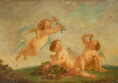 Autumn: Three Cherubs with Grapes, 1850, 