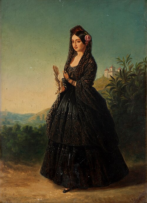 Luisa Fernanda de Borbón, Duchess of Montpensier, with a mantilla, 1801, 