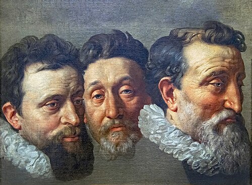 Etude de tête trois magistrats, 1600, 