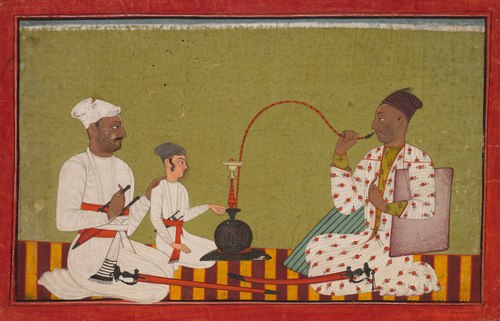 Seated Prince Smoking a Hookah, 1712, 