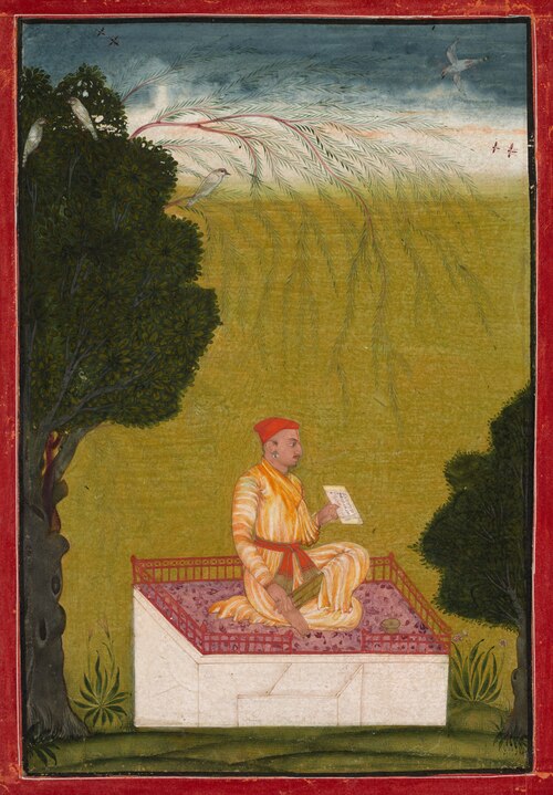 Raja Dalip Singh of Guler on a Dais, 1720, 