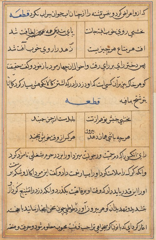 Page from Tales of a Parrot (Tuti-nama): text page, 1560, 