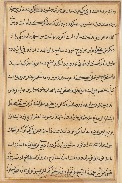 Page from Tales of a Parrot (Tuti-nama): text page, 1560, 