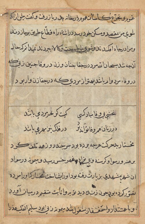 Page from Tales of a Parrot (Tuti-nama): text page, 1560, 