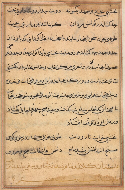 Page from Tales of a Parrot (Tuti-nama): text page, 1560, 