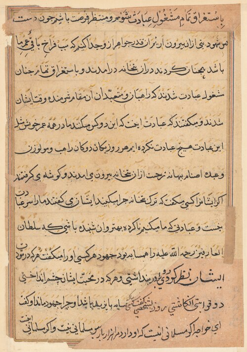 Page from Tales of a Parrot (Tuti-nama): text page, 1560, 