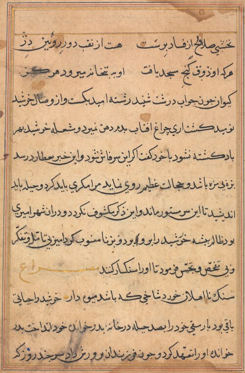 Page from Tales of a Parrot (Tuti-nama): text page, 1560, 