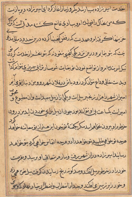 Page from Tales of a Parrot (Tuti-nama): text page, 1560, 