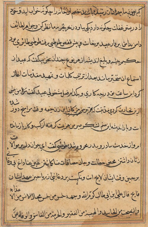 Page from Tales of a Parrot (Tuti-nama): text page, 1560, 