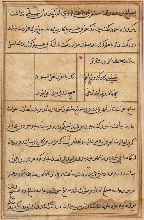 Page from Tales of a Parrot (Tuti-nama): text page, 1560, 
