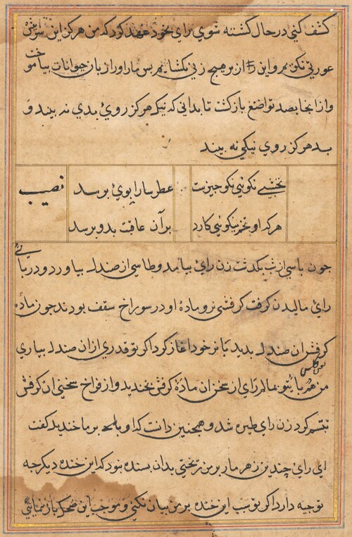 Page from Tales of a Parrot (Tuti-nama): text page, 1560, 