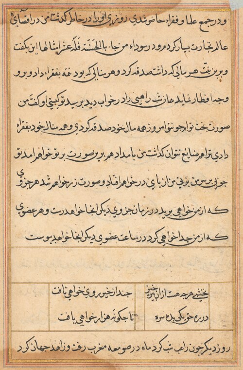 Page from Tales of a Parrot (Tuti-nama): text page, 1560, 