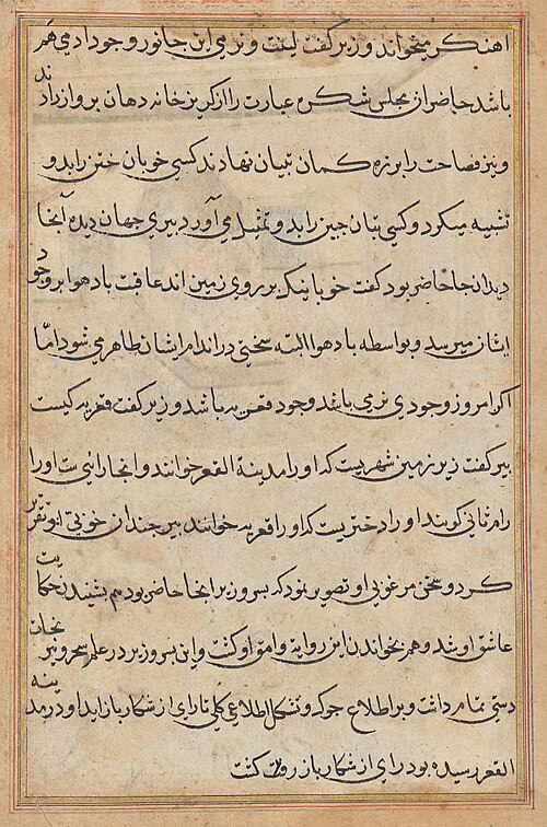 Page from Tales of a Parrot (Tuti-nama): text page, 1560, 