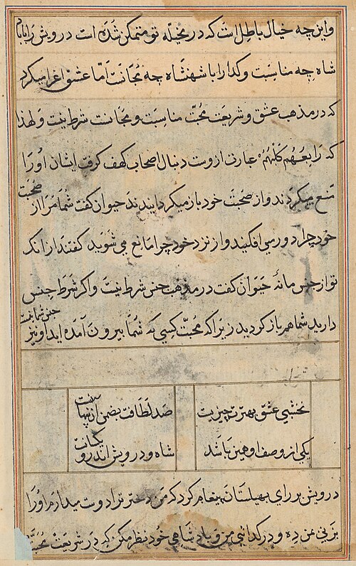 Page from Tales of a Parrot (Tuti-nama): text page, 1560, 
