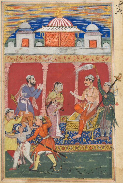 The prince’s ordeal continues, he is ordered away to be executed for the fifth time, from a Tuti-nam, 1560, 