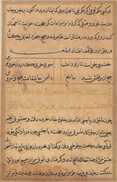 Page from Tales of a Parrot (Tuti-nama): text page, 1560, 