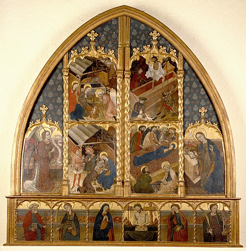 Nativity, Annunciatory Angel, Adoration of the Magi, Resurrection, Death of the Virgin, The Annuncia, 1450, 