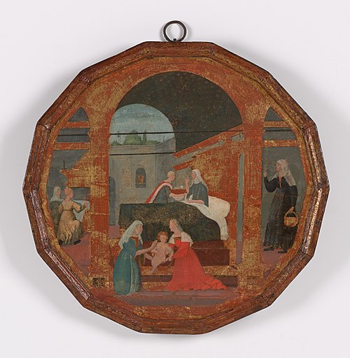 Birth Tray (Desco da Parto) Depicting the Birth of the Virgin, 1430, 