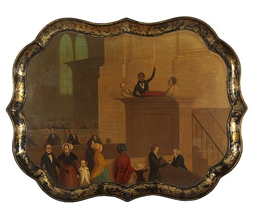 Tray Depicting Reverend Lemuel Haynes, 1837, 
