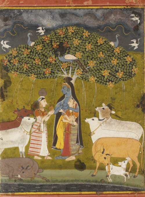 Krishna and Rahda in a Rain Storm, 1690, 