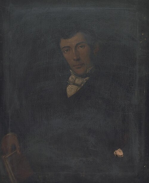 Portrait of a gentleman holding a book, 1840, 