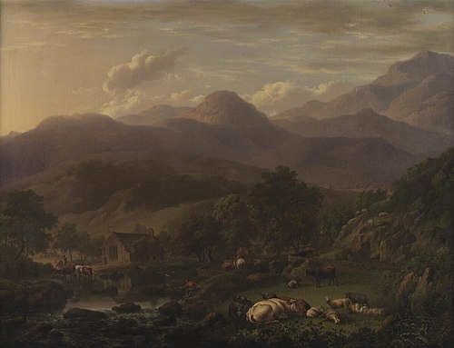Welsh landscape with animals, 1818, 