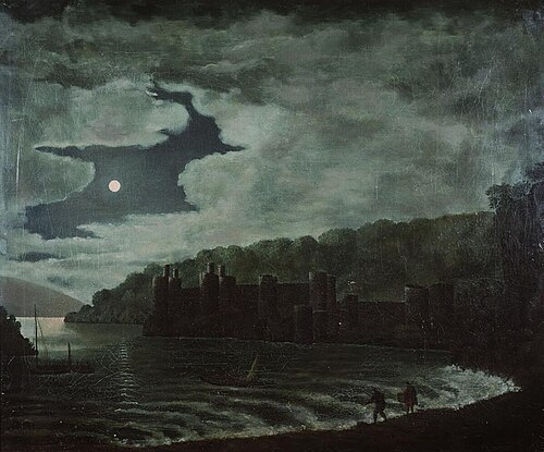 Conway Castle by moonlight, 1790, 