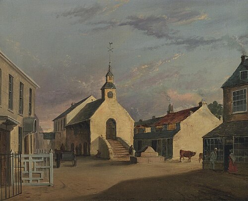 Cowbridge market hall and High Street, 1820, 