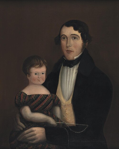 Huw Rowlands & his child, 1835, 