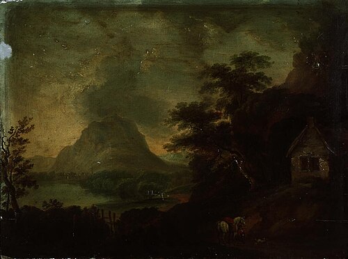 Landscape with lake and mountains, 1880, 