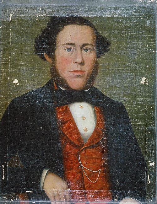 Portrait of man with red waistcoat, 1800, 