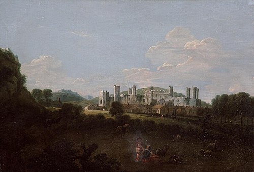 Prospect of Caernarfon Castle from north, 1700, 