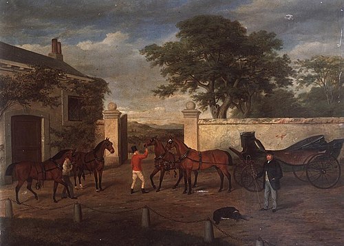 Stable yard scene, 1800, 