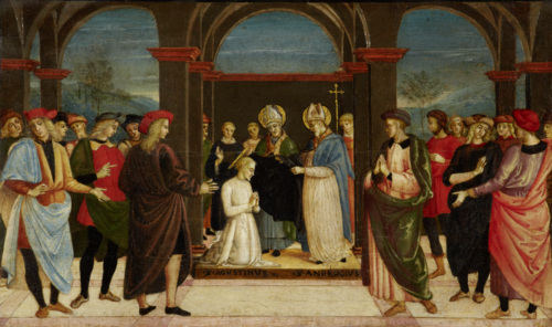 Saint Ambrose vesting Saint Augustine, 1510, 
