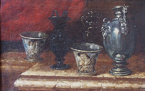 Bodegón de jarros y copas, 1700, 
