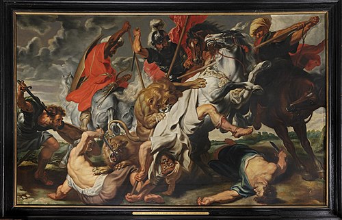 La chasse au lion, 1700, 