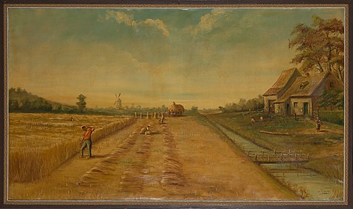 schilderij 'Het oogsten', , 