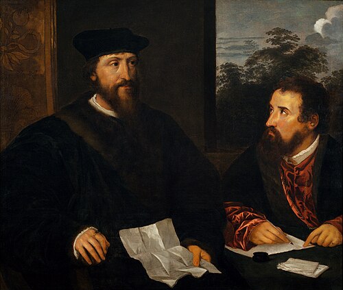 Double Portrait of Georges d'Armagnac, Bishop of Rodez, French Ambassador to Venice, and his Secreta, 1540, 