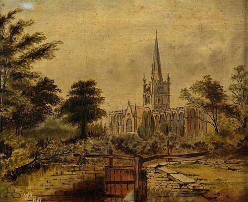 View of Stratford-upon-Avon Cathedral, 1881, 