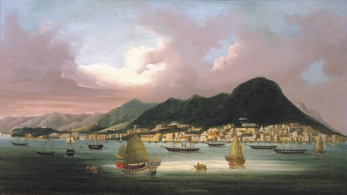 Victoria, Hong Kong, from the Harbour, 1855, 