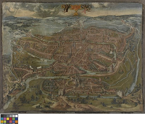 Panoramic view on Ghent in 1534, 1534, 