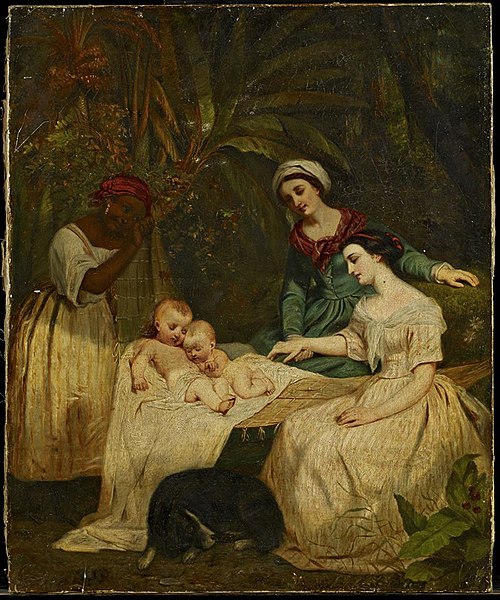 Les Mères de Paul et Virginie devant le berceau, , 