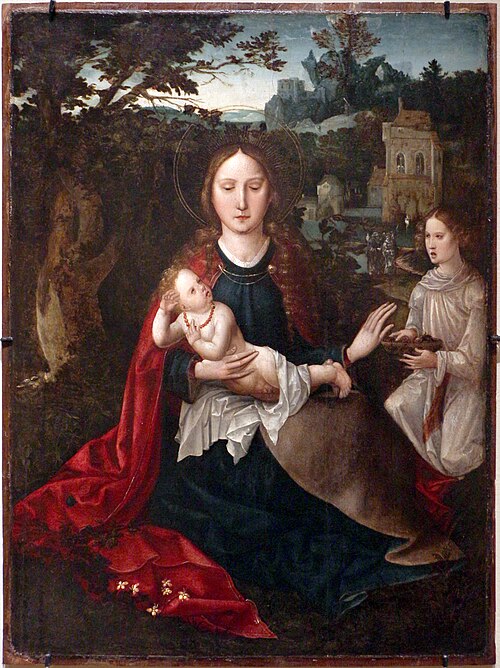 A Virgem Maria e o Menino Jesus com um Anjo, 1600, 