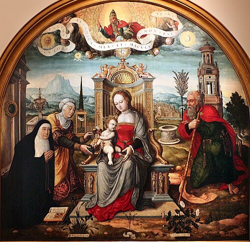 A Virgem Maria e o Menino Jesus com Santa Ana, São Joaquim e Doadora, 1550, 