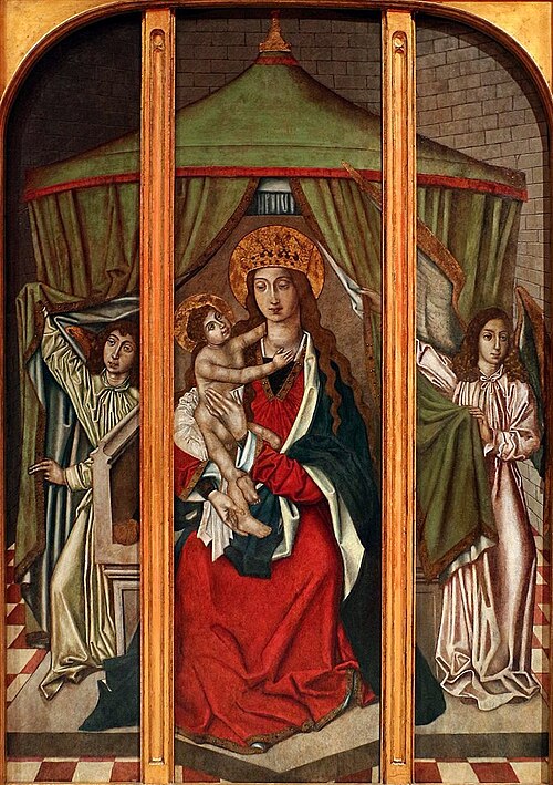 A Virgem Maria e o Menino Jesus com dois Anjos, 1450, 